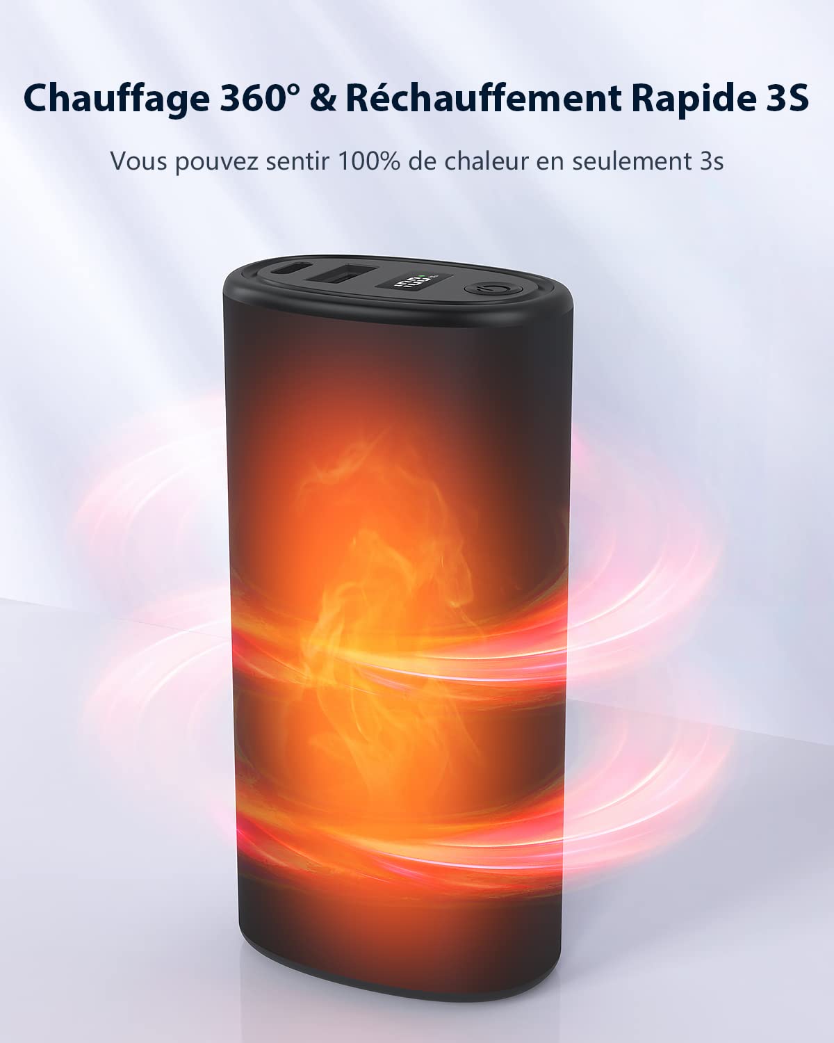 Beper Chauffe-mains Rechargeable Magnétique – 3 Niveaux De Chaleur, Autonomie 7h, USB-C - 7