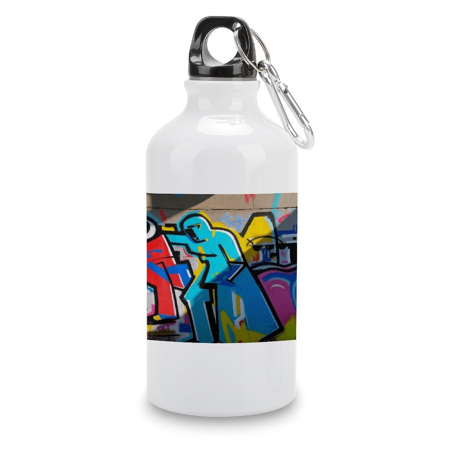 Fekiloot Style Graffiti Aluminum Water Bottle Travel Tumbler Reusable Lightweight Outdoor Sports Water Bottles For Gym Sports Camping Hiking Fishing400ml