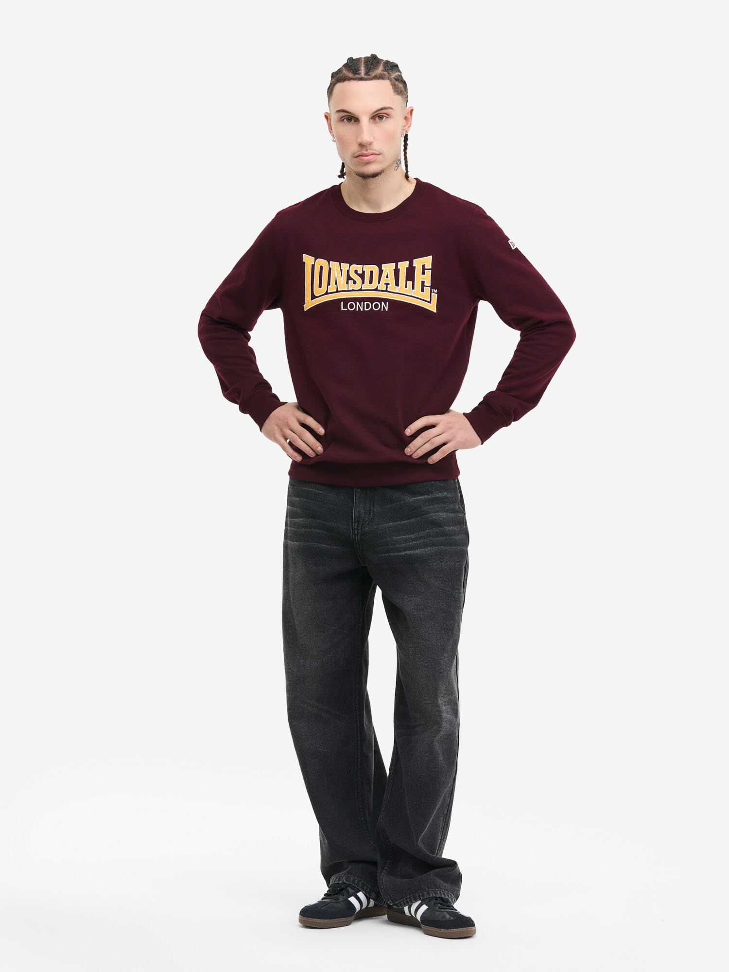 Lonsdale Herren Rundhals Sweatshirt schmale Passform Berger LP181