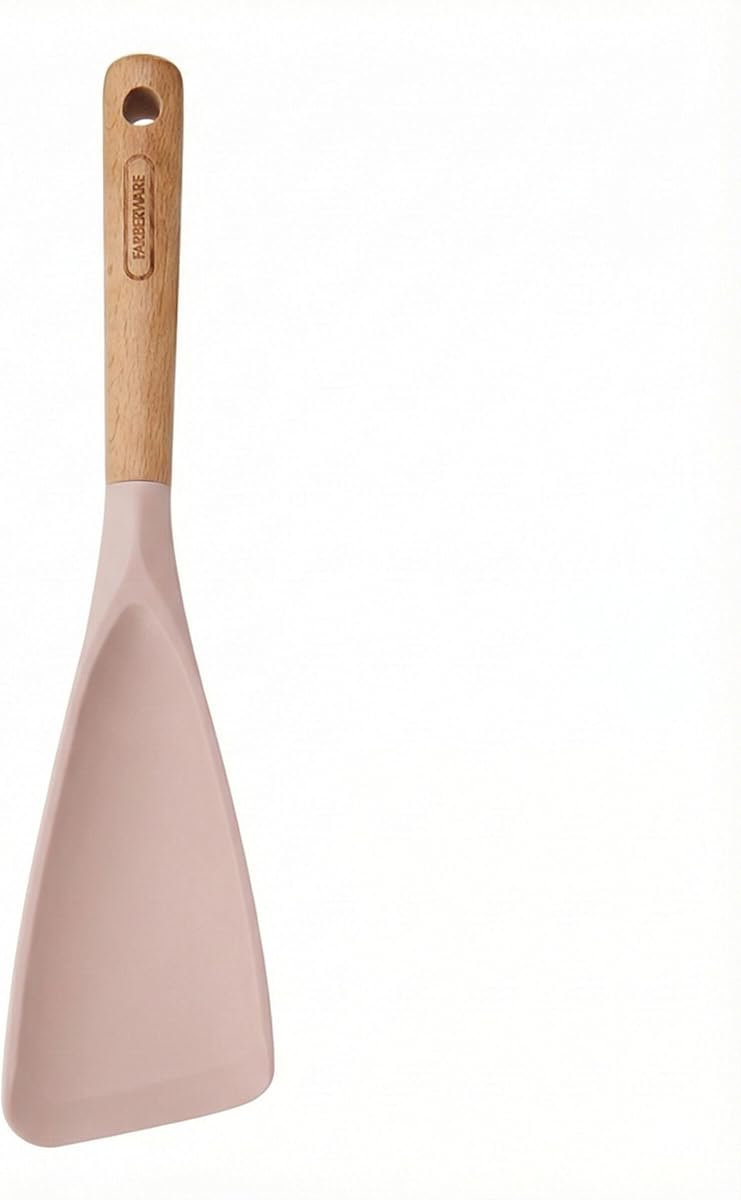 Pro Spoonula with Beechwood Handle and Built-In Hang Hole, Blush - Kitchen Scraping and Stirring Tool for Pots, Bowls, and Pans