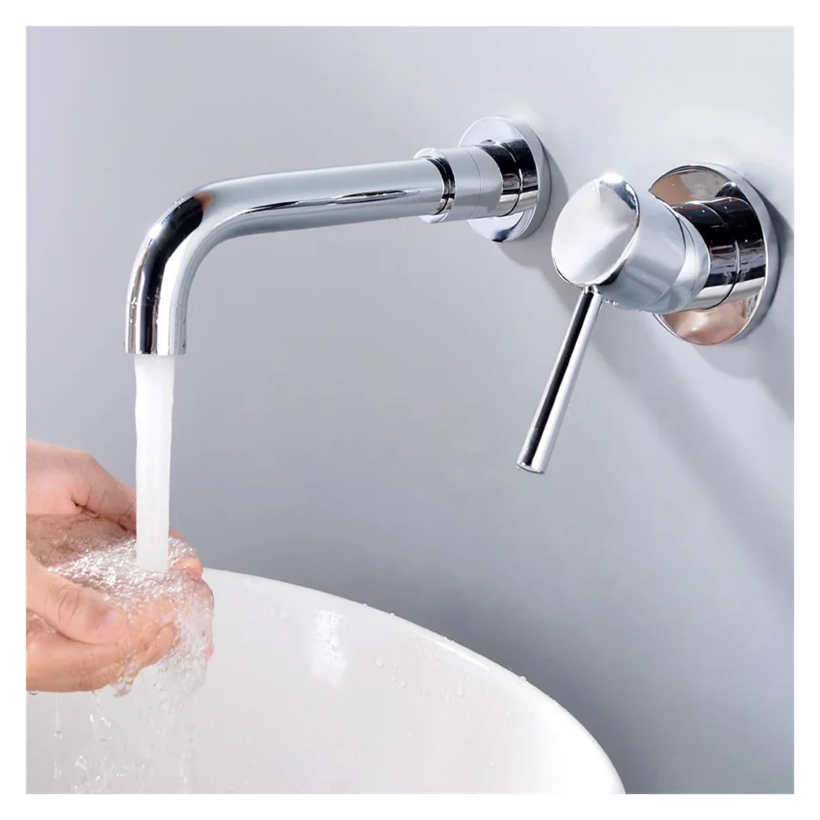 Grifo de lavabo oculto montado en la pared para baños modernos minimalistas de diseño