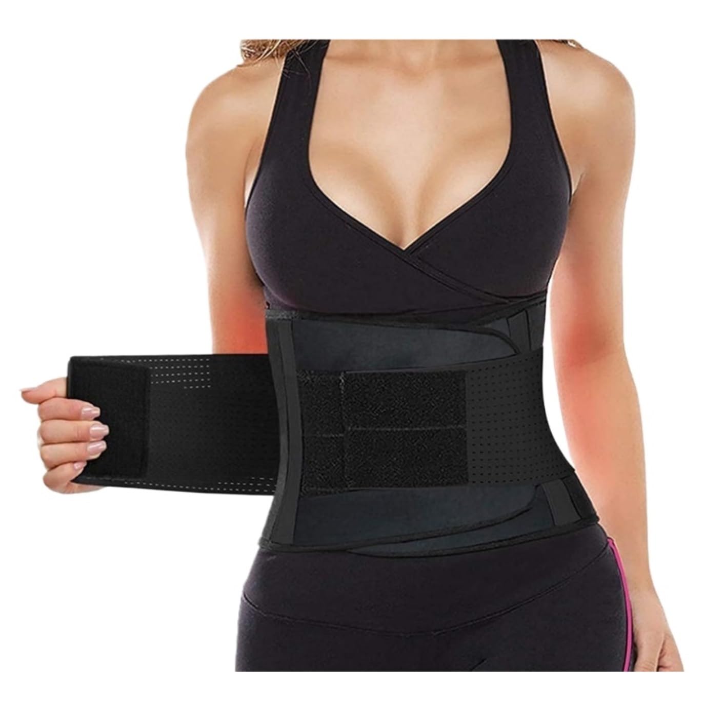 Faja Moldeadora para el Abdomen, Control Cincher Sauna Body Shaper Cintura Trainer Thermo Belt Faja Corset Tummy(Black,XXL)