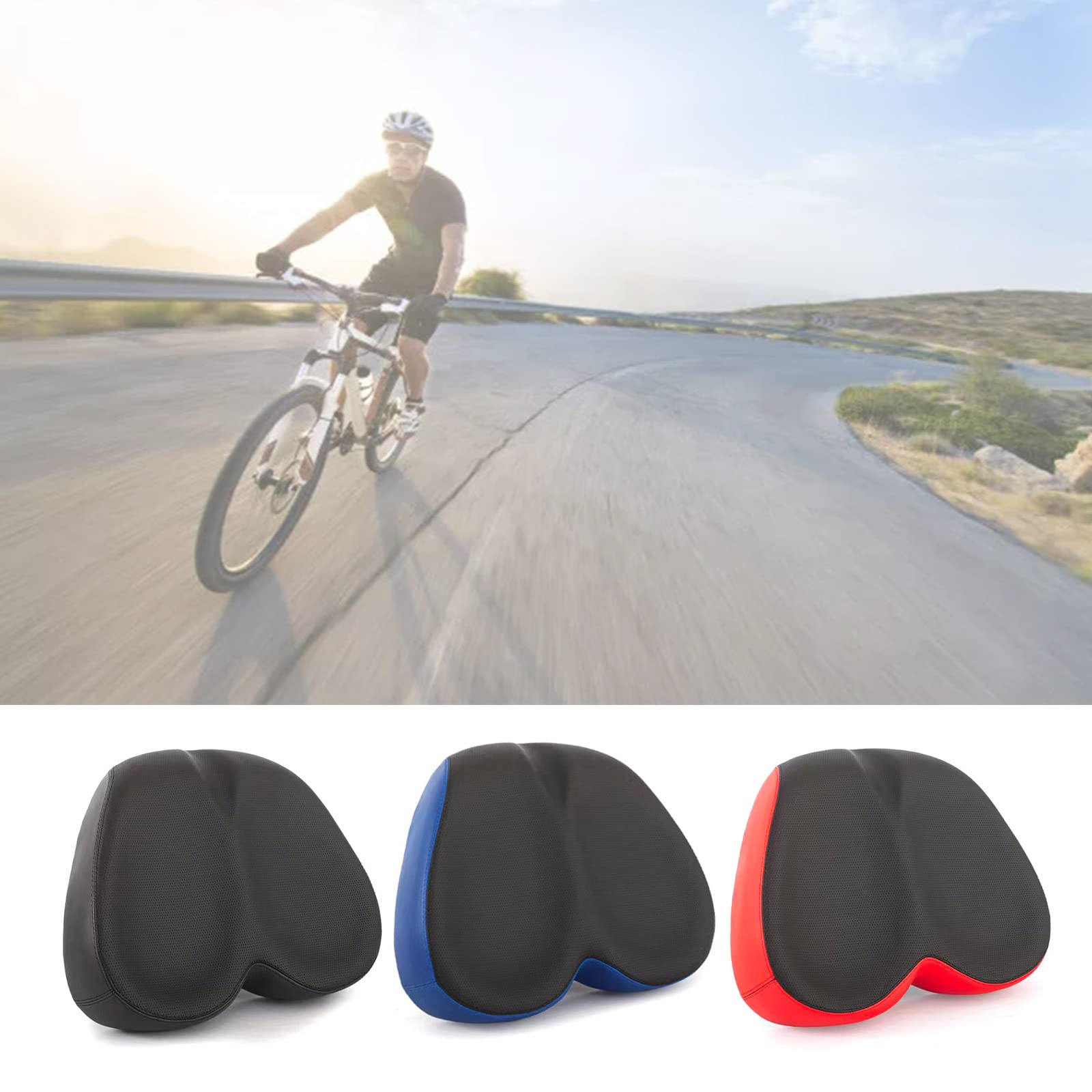 Selle de vélo épaisse sans nez surdimensionnée confortable et respirante