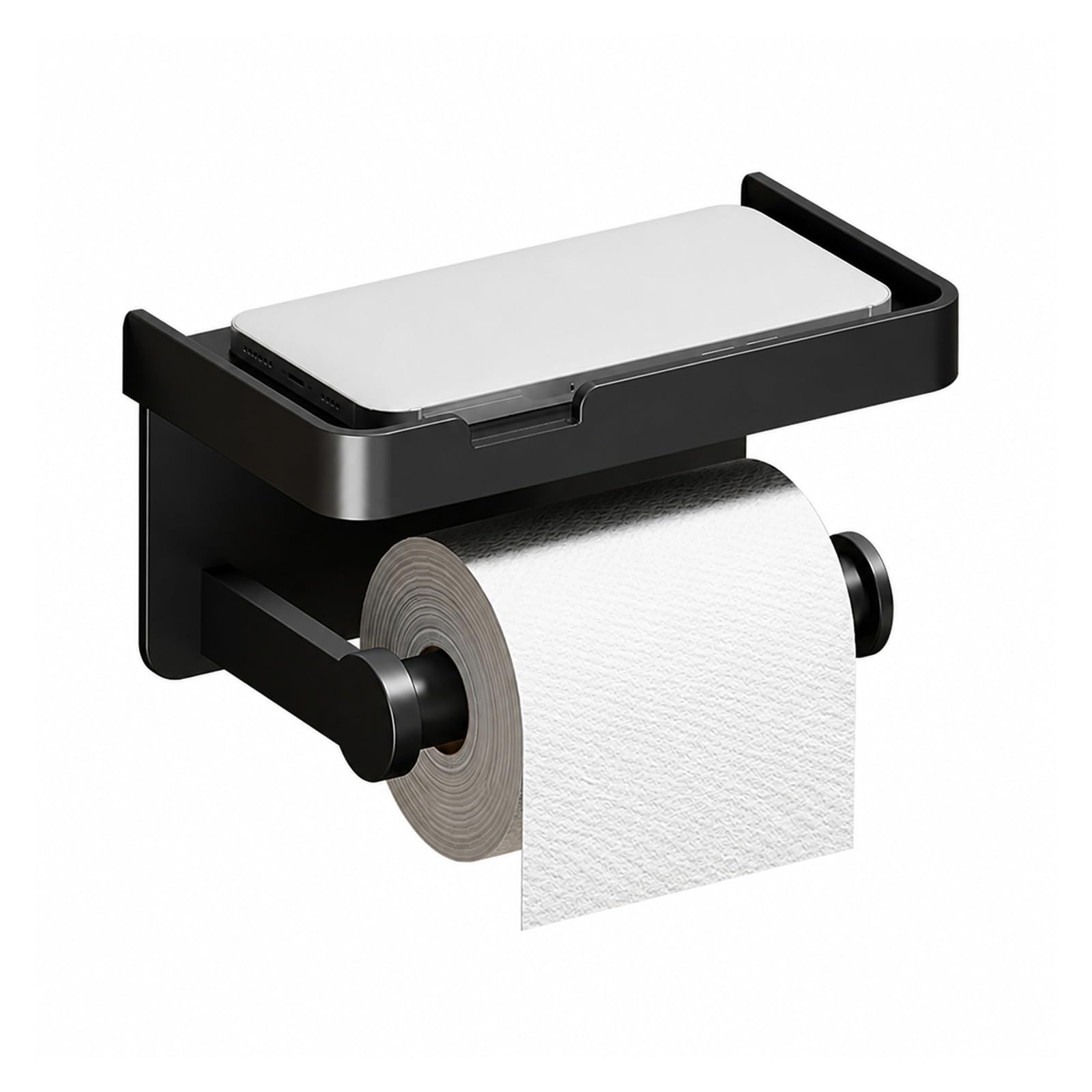 Toilet Roll Holder, Double Roll Toilet Tissue Holder With Shelf Wall Mount,for Bathroom