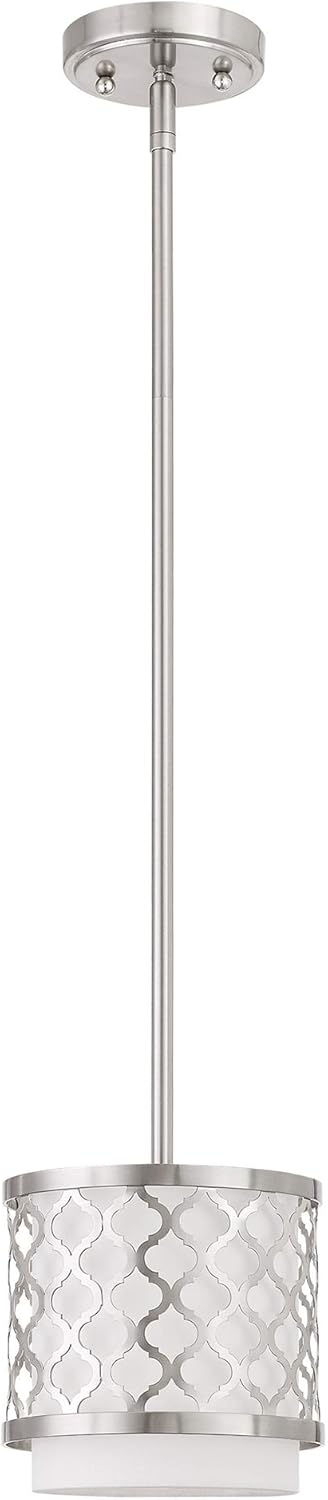 Livex Lighting 41101-91 Mini Pendant, Medium, Brushed Nickel