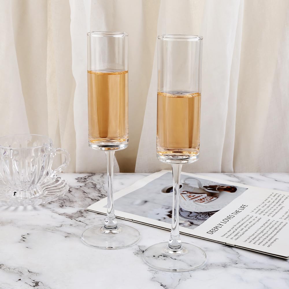 Elegant Champagne Flutes Set of 2 -4 Elegant Champagne Flutes Set of 2 -4