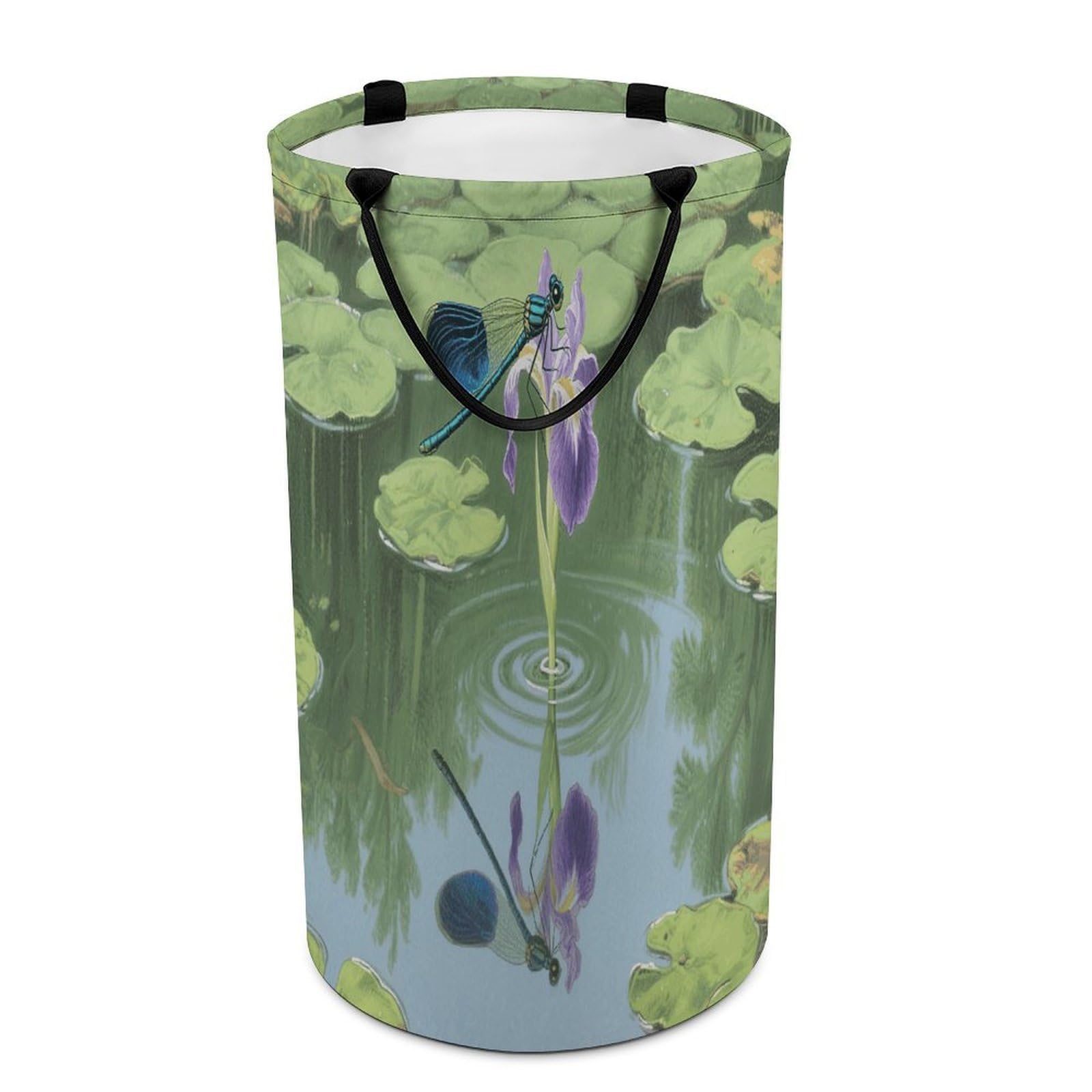 Dragonflies Laundry Basket with Handles Large Collapsible Laundry Bag Freestanding Waterproof Clothes Hamper Decor Storage of Dirty Clothe for Family Bathroom 86L
