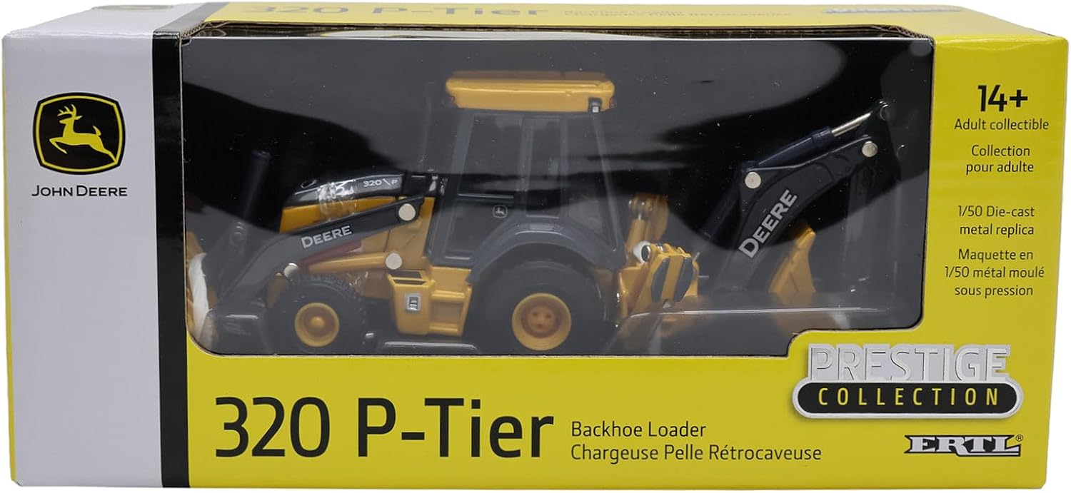 1/50 John Deere 320 P-Tier Backhoe Loader Prestige Collection Toy - LP84535