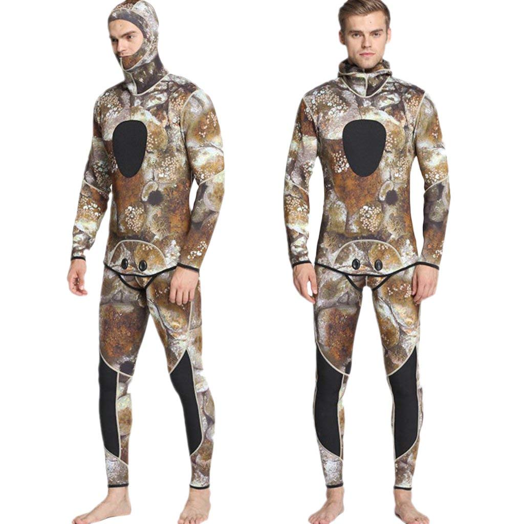 Traje de neopreno para hombre, 2 piezas, para buceo, esnórquel, surf