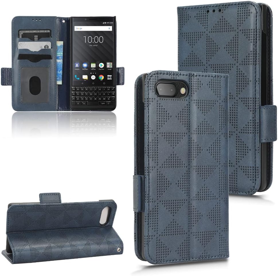 Case for BlackBerry KEY2 BBF100-1 BBF100-2 BBF100-4 BBF100-5 BBF100-6 BBF100-8 BBF100-9 Leather Flip Stand Case Cover,Case for BlackBerry KEY2 Case Cover Blue