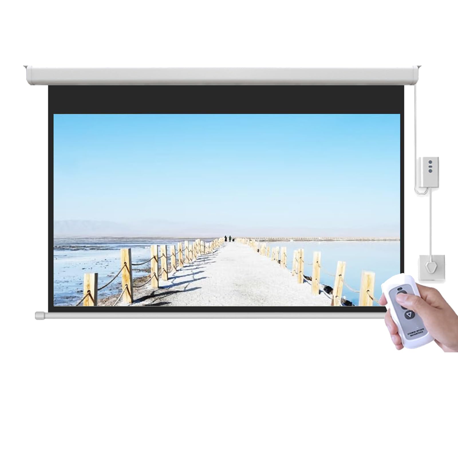 Schermo Per Proiettore Motorizzato (50"/60"/72"), 16:9 4K HD - Montaggio A Parete O Soffitto, Angolo Di Visione: 179°, Con Telecomando, Per Viaggi, Terrazza, Cortile,50in/131cm