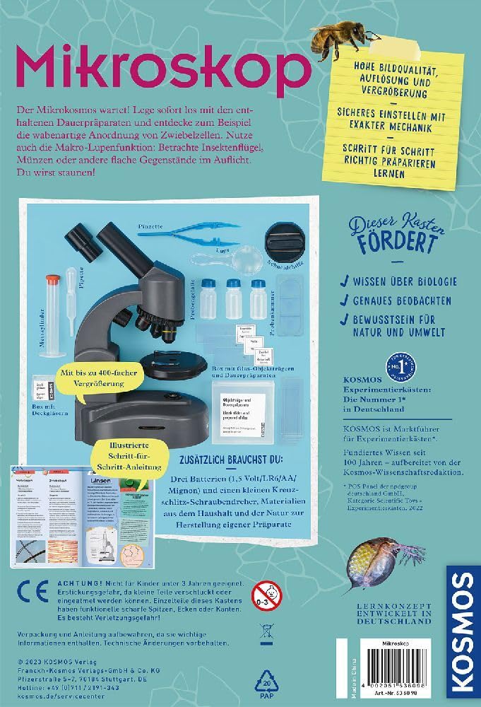 KOSMOS 636098 - Microscopio para niños, Color Blanco