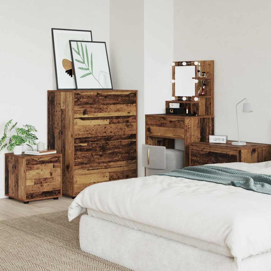 Badezimmerschrank Altholz 40,5x40x44 cm, Holzwerkstoff, mit Schublade, Stauraum für Handtücher, Kosmetik, minimalistisches Design, feuchtigkeitsbeständig