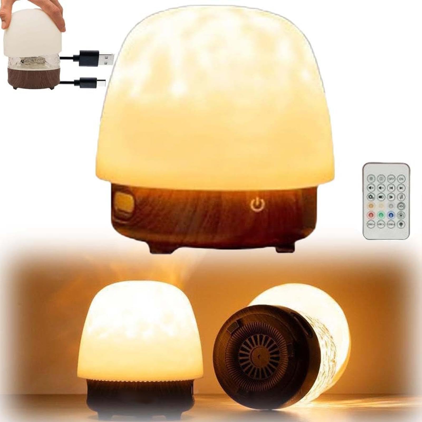 Lámpara Luna Luz Nocturna Iluminación Ambiental Control Remoto Decoración | Lámpara De Mesa Lunar Con Luces LED Y Altavoz Dormitorio, Salón, Cuarto Infantil, Mesita de Noche