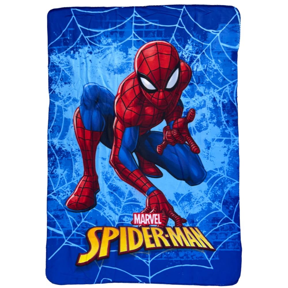 Manta infantil de Spiderman de Marvel de 100 x 140 cm, de forro polar, 220 g/m², cálida y ligera, perfecta para la habitación de los niños y la cuna