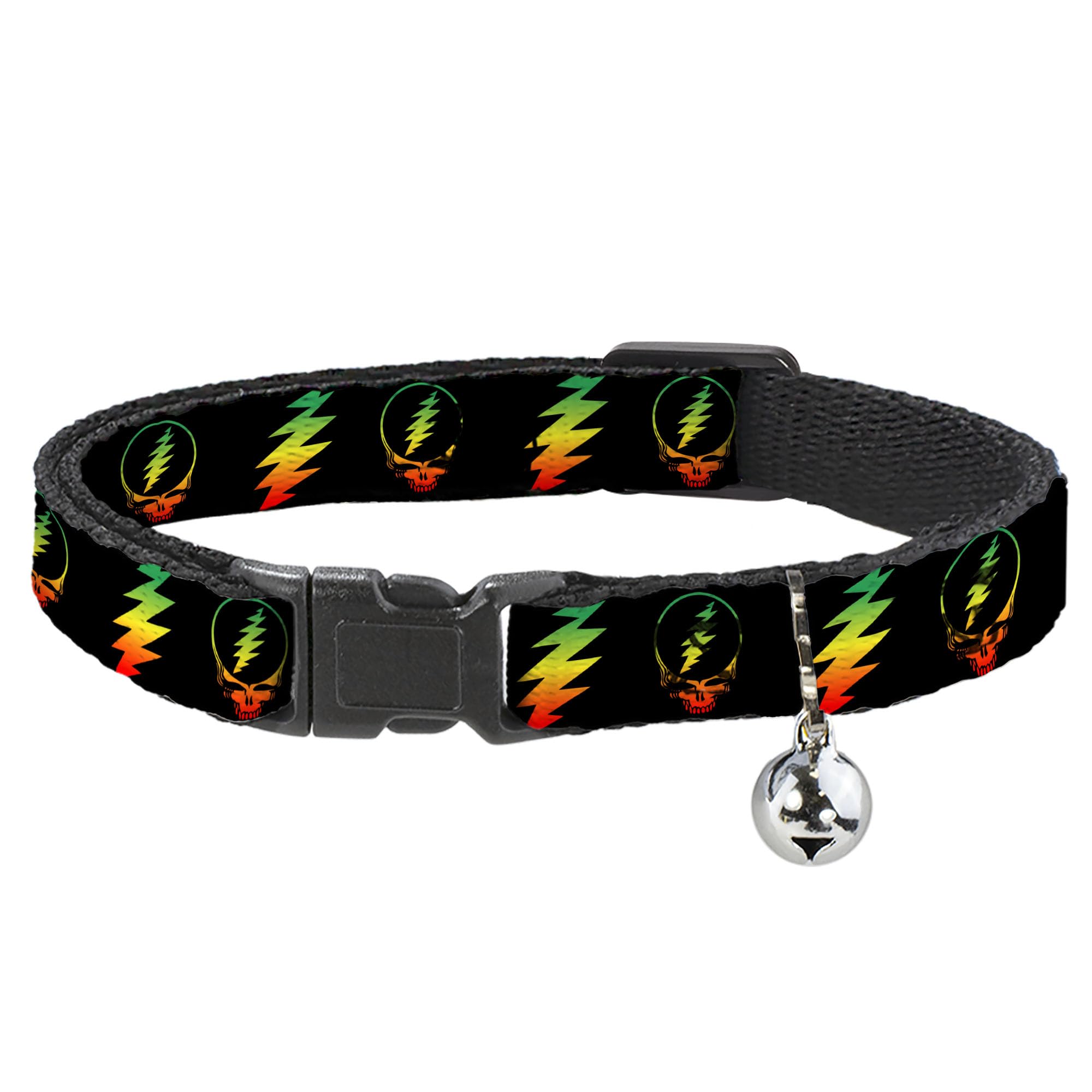 Collar de gato Breakaway Rasta con rayos Repeat ajustable de 8 a 12 pulgadas para mascotas