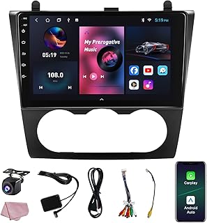 Car Stereo Radio for Nissan Altima 2008-2012 Manual A/C (2+32G), 9” Wireless CarPlay Android Auto Touchscreen Bluetooth Car Radio Support Backup Camera, GPS Navigation, AM/FM, AUX, Hi-Fi, Android 12