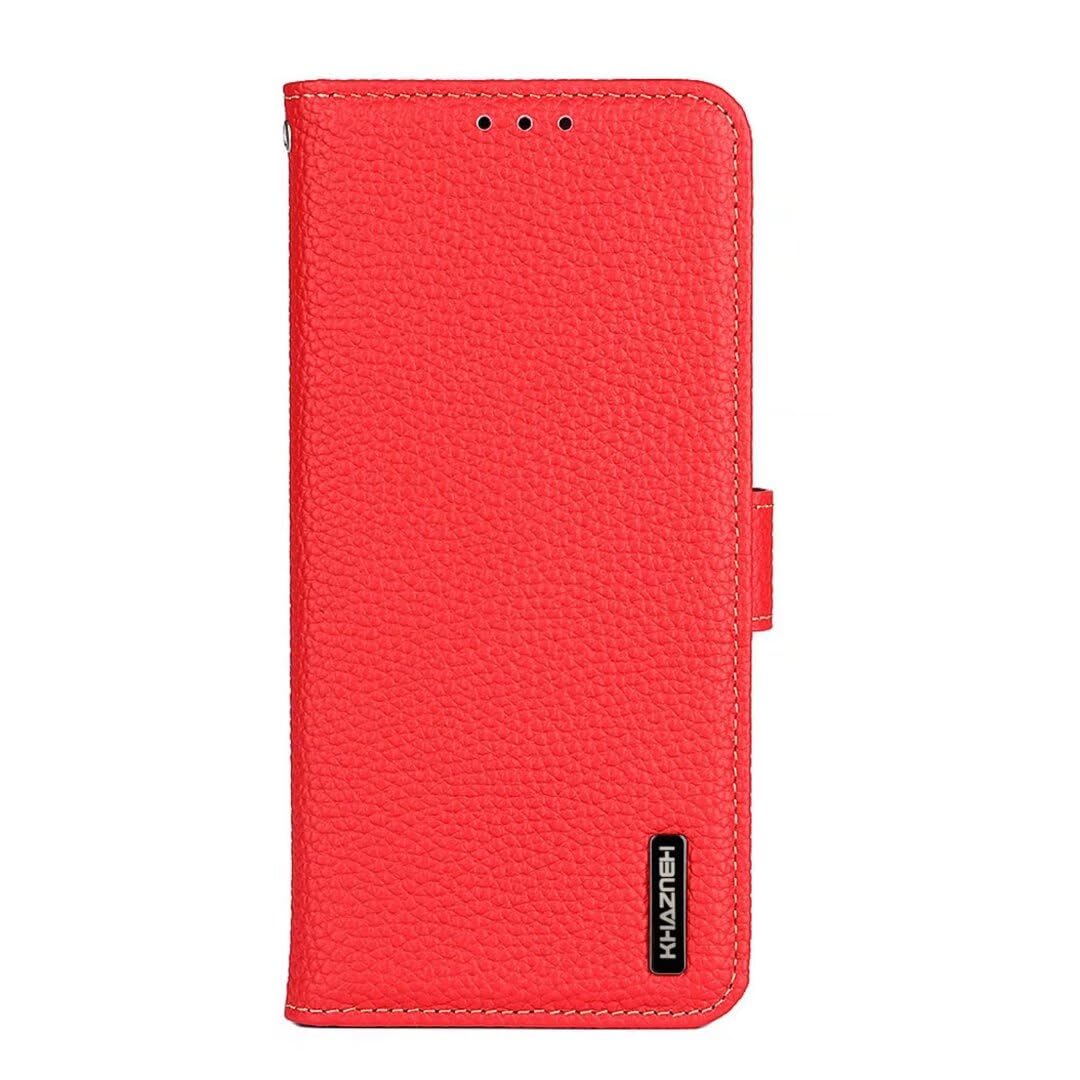 COQUE Etui na Honor X6c okładka, skórzany wzór liczi etui z klapką z przegródką na kartę etui na telefon do Honor X6c 5G-czerwone