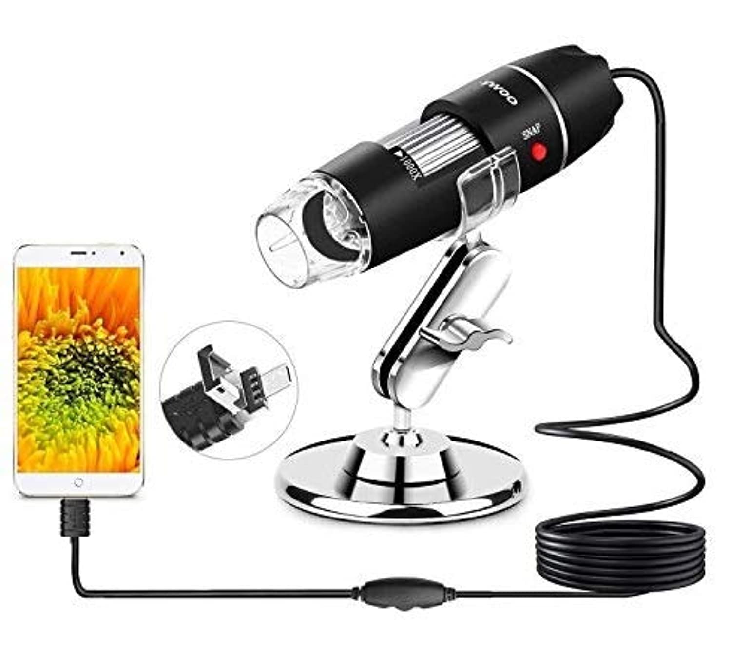 Tobo USB Microscope 50 to 1600x Magnification Endoscope,Iitrust 8 LED USB 2.0 Digital Microscope, 2MP Microscope Camera with Metal Stand, Compatible with Windows PC, Mac PC and Tablet-TD-584IM.-picture-18
