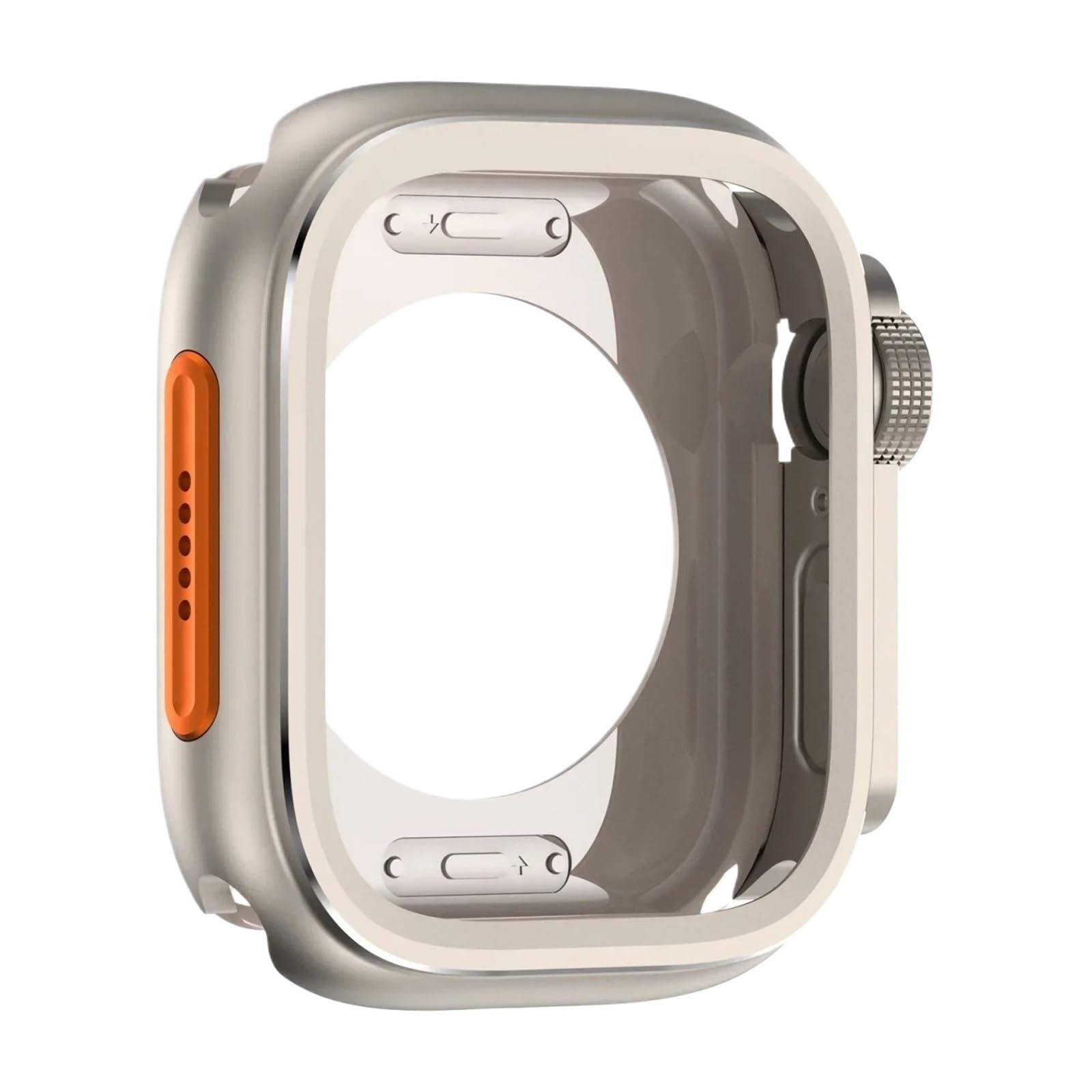 Aluminium-Legierung Hülle für Apple Watch S10 46mm Displayschutzfolie Wechseln für Ultra Gehäuse Stoßstange komplett Hülle für IWatch 46mm (Titan)