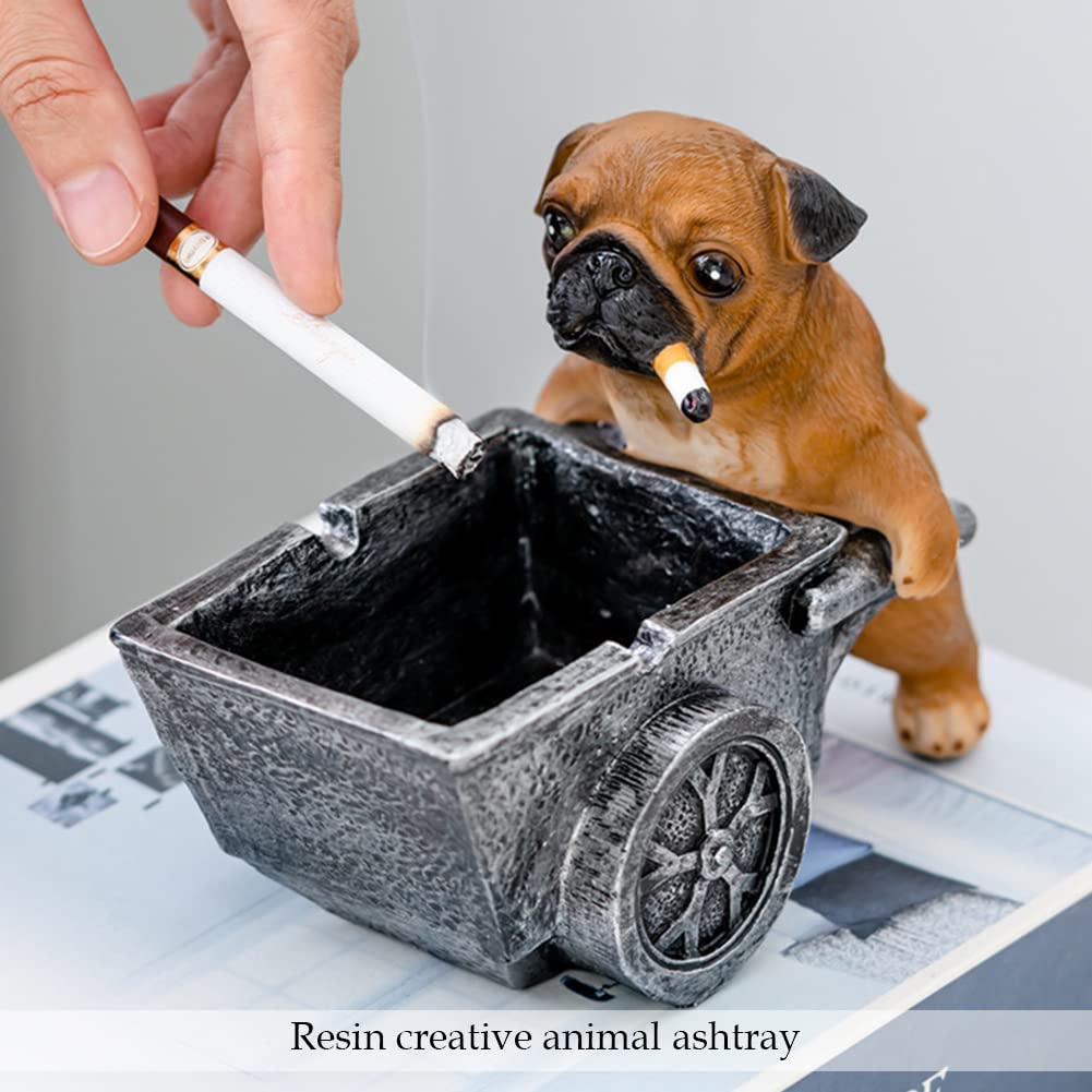Amazon.com: WAYUTO Smoking Bulldog Cigar Ashtray Resin Trolley Dog Cigarette  Ashtray 2 Grooves Ash Holder Bully Dog Ash Tray Animal Statue Cool Dog  Ashtray for Fathers Day Desk Patio Desktop Yellow :