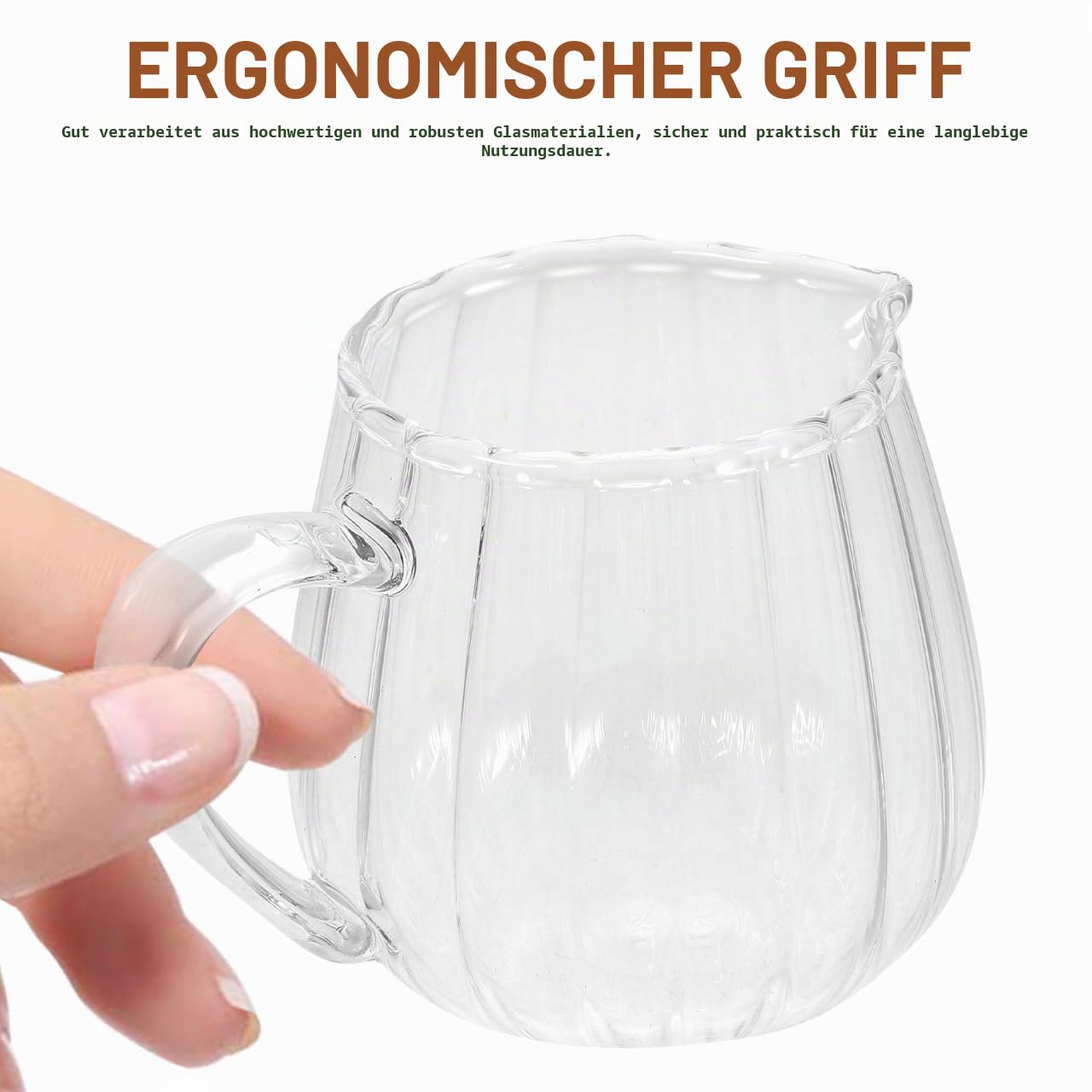 Amosfun MilchkäNnchen Glas 100Ml Mini Milchkanne Mit Ausguss Kreativer Milchkrug FüR Kaffee Bar Haushalt Zucker soßEn Und Sirup AusgießEr 2 StüCk