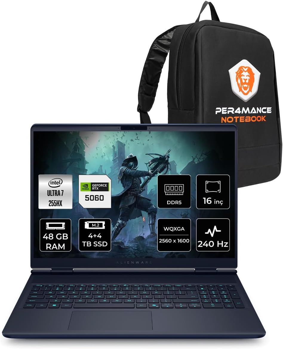 Dell Alienware 16X Aurora Ultra 7 255Hx 48Gb 4Tb+4Tb Ssd Rtx5060/8Gb 16