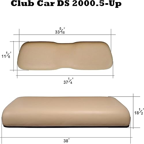 Miniatura 3 de Huskey Parts Company Cojín de asiento de carrito de golf, color beige, asiento delantero inferior para Club Car DS 2000 a 5 y más, reemplazo del
