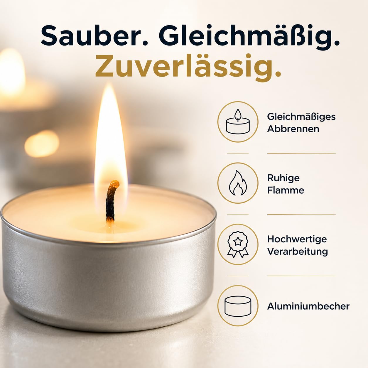 M.Professional Teelichter 8 Stunden Brenndauer 200er 400er 600er 800er 1000er Pack Gastronomie Kerzen Teelicht (1000)