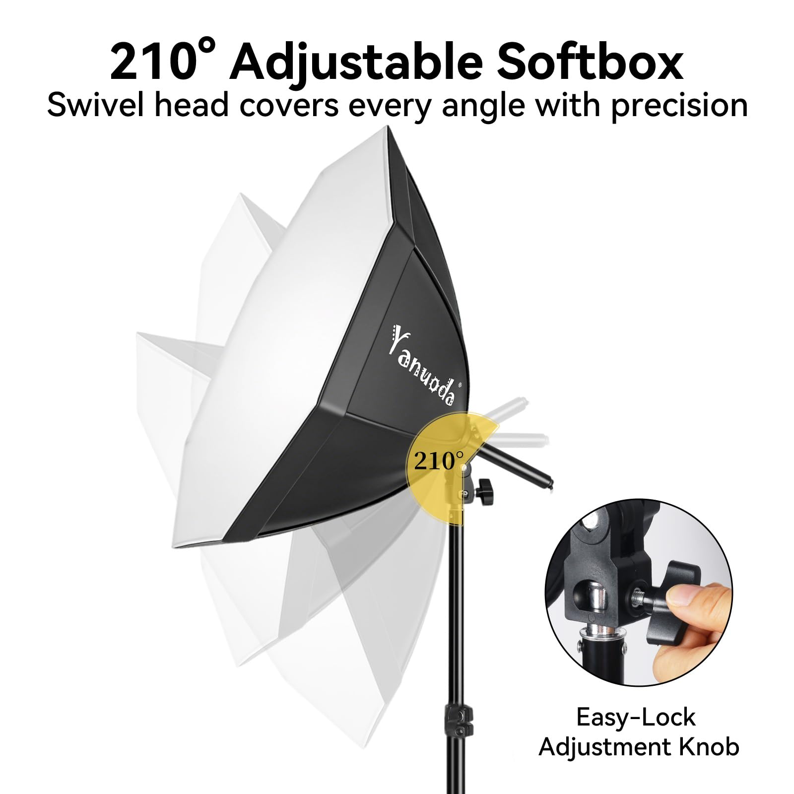 Kit de Luz Softbox 20"x20" - LED 95W Regulable con Temperatura de Color Ajustable 3000K-7500K y Mando, Luz de Estudio Portátil para Fotografía, Video y Streaming en Directo