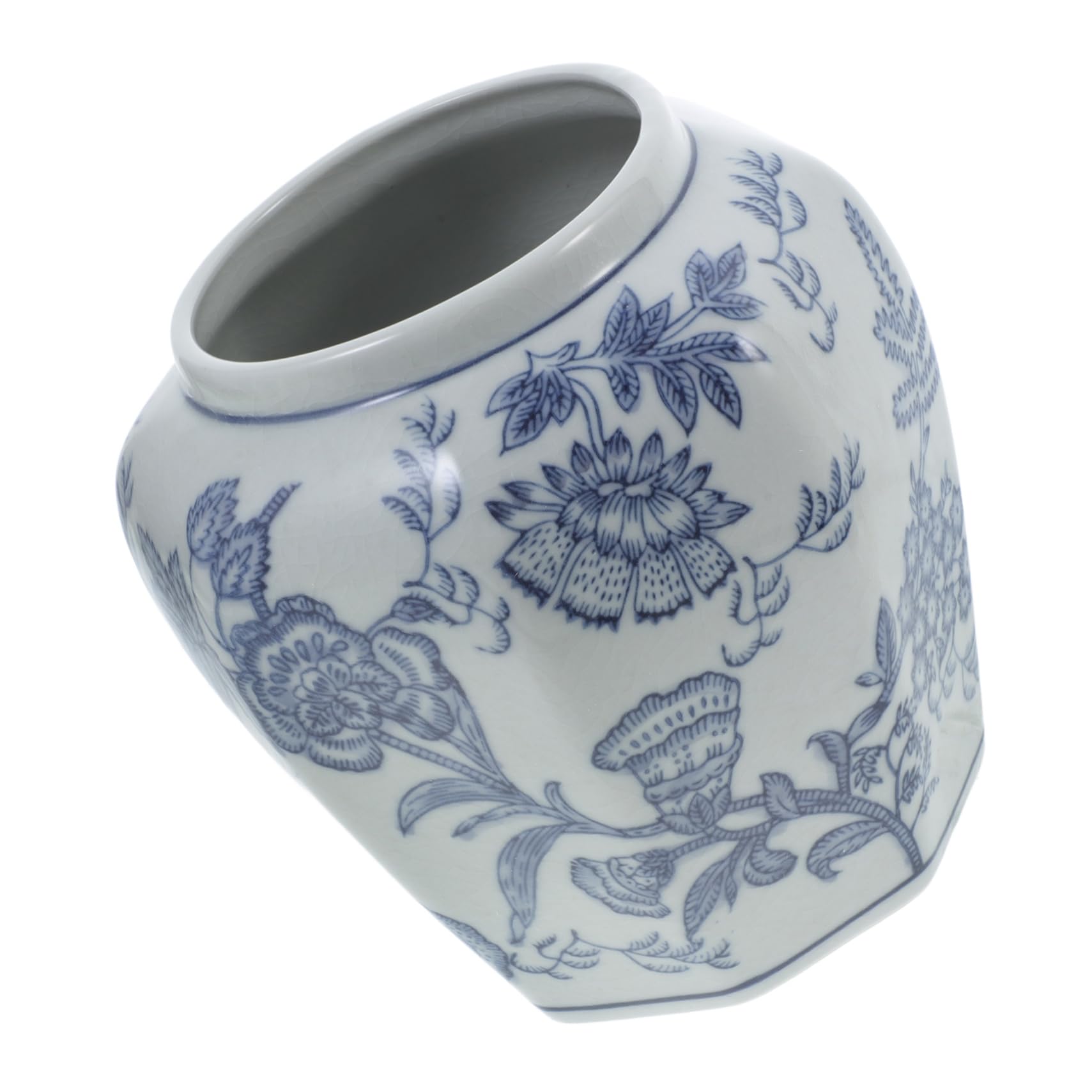 Vase chinois bleu et blanc en céramique pour salon et décoration moderne