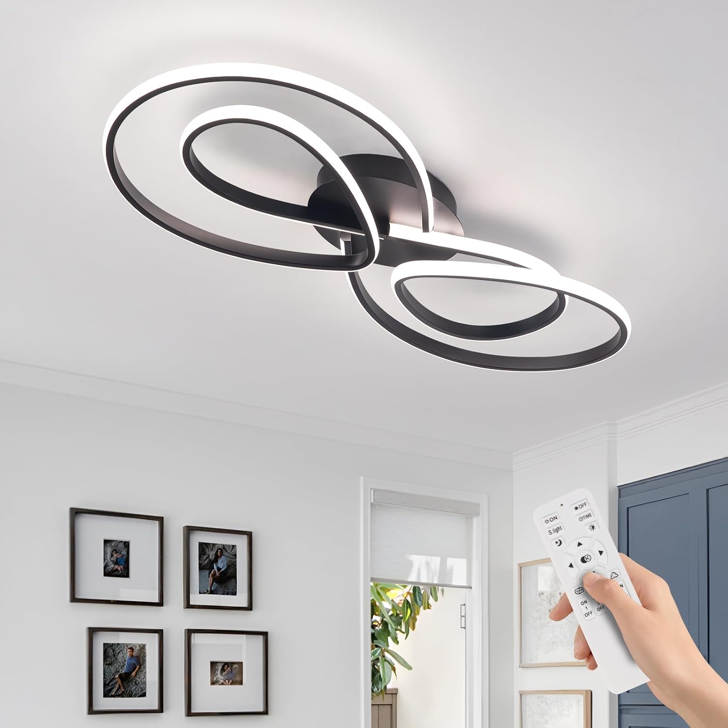 Modern LED Ceiling Light, 37W Flush Mount Dimmable Ceiling Light