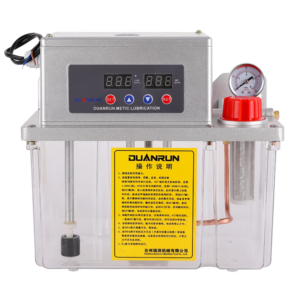 La Pompa dell'olio Lubrificante Elettrico Pompa Automatica di Macchine Utensili a Controllo Numerico del Centro di Lavorazione del Serbatoio di Lubrificazione 220V 4L(Doppio display)