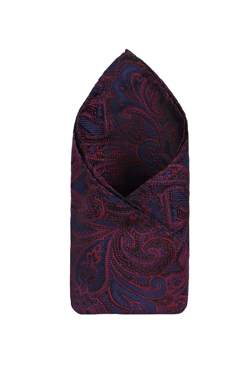 peter england Men's Polyester Blend Navy Embroidered Casual Style Formal Pocket Square,Free Size, Blue-picture-11