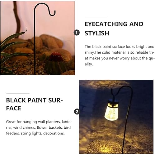 Miniatura 5 de IMIKEYA Ganchos de pastor para exteriores paquete de 2 ganchos de pastor para plantas, ganchos de estacas de jardín, ganchos de soporte para plantas