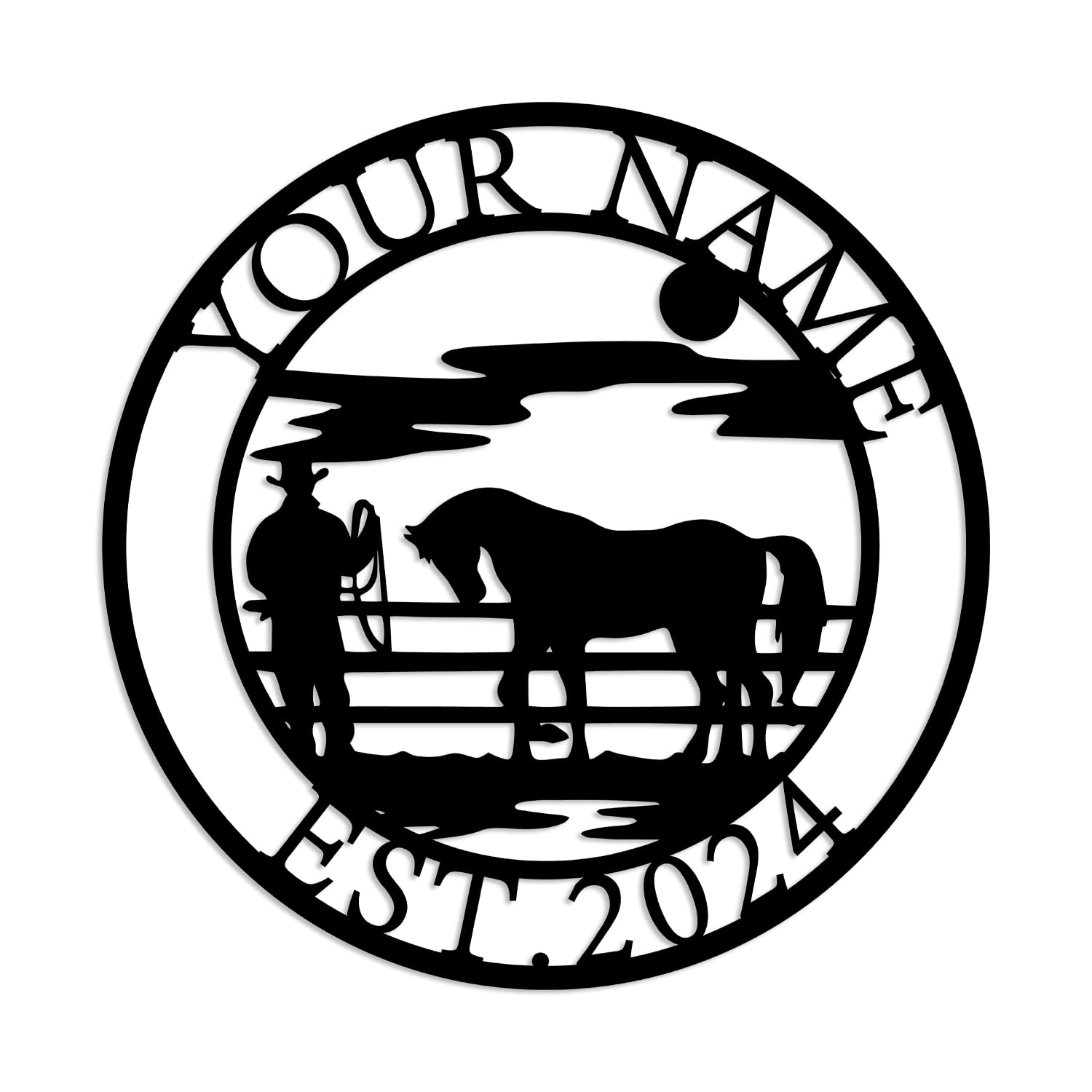 Kissesuu Cowboy J Custom Cowboy Metal Sign,Custom Western Cowboy Skull Hold Gun Metal Wall Art,Custom Western Cowboy Roping Metal Wall Art ,Personalized Cowboy Name Sign,Western Cowboy Decor,Farmhouse Decor (Cowboy J)