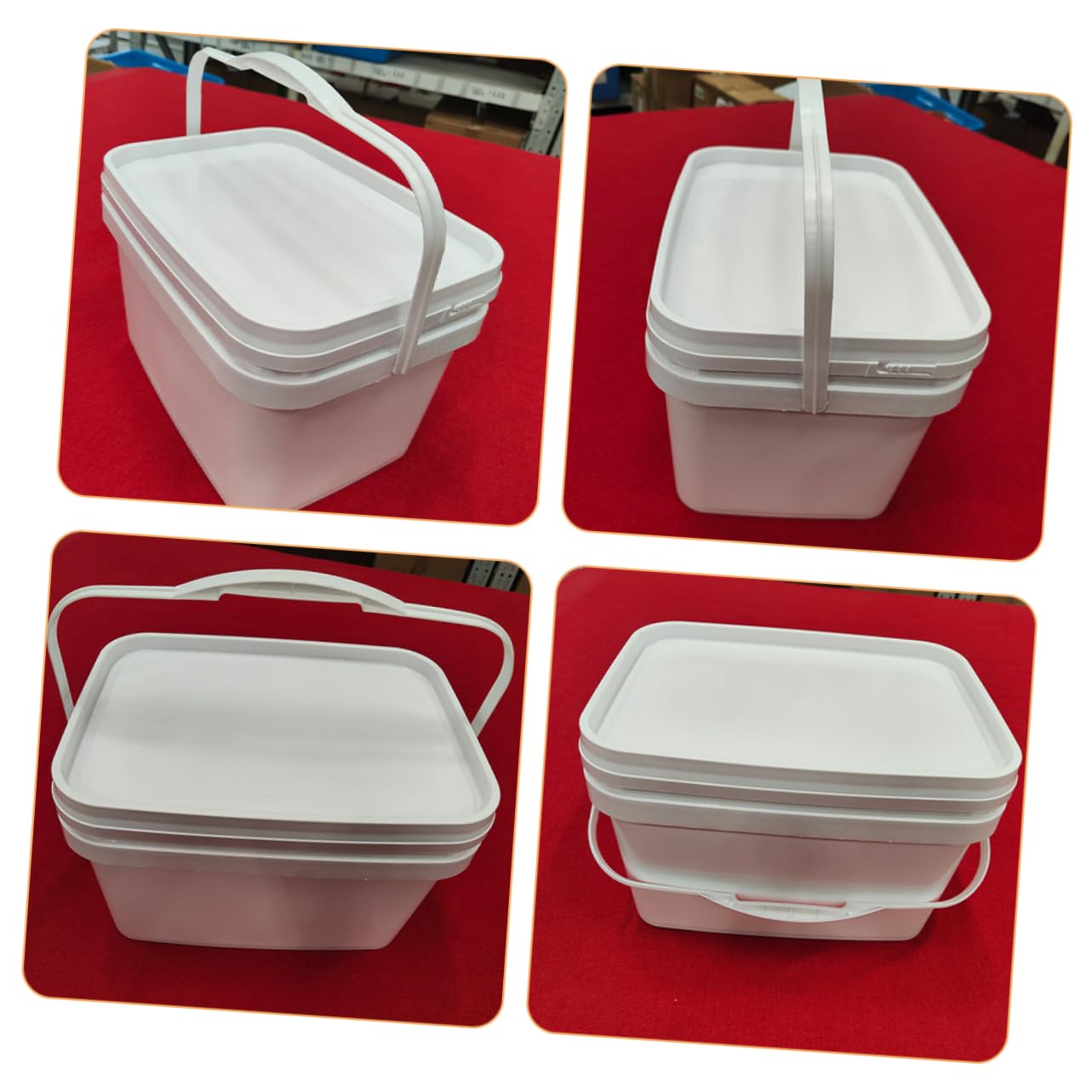 Secchio per Vernice in Plastica 10l Bianco con Coperchio e Manico, Leggero e Facile da Trasportare, Mastello per Pittura e Uso Domestico