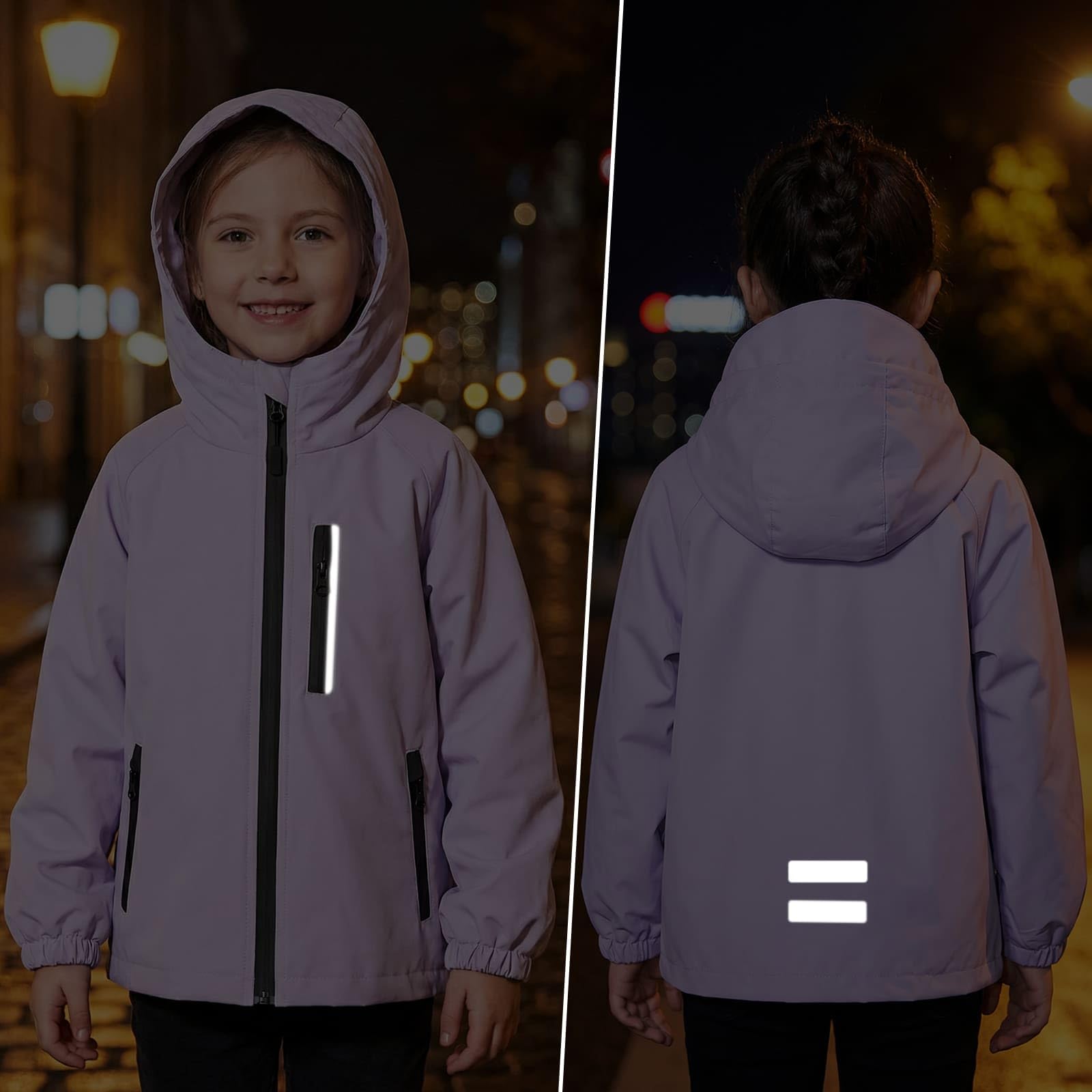 Chaqueta Impermeable para Niños, Cremallera Abrigos con Capucha Nino Nina Chaquetas de Lluvia Primavera Otoño Cortavientos Chubasquero Exterior Deportivos Ropa para niños 5-13 Años