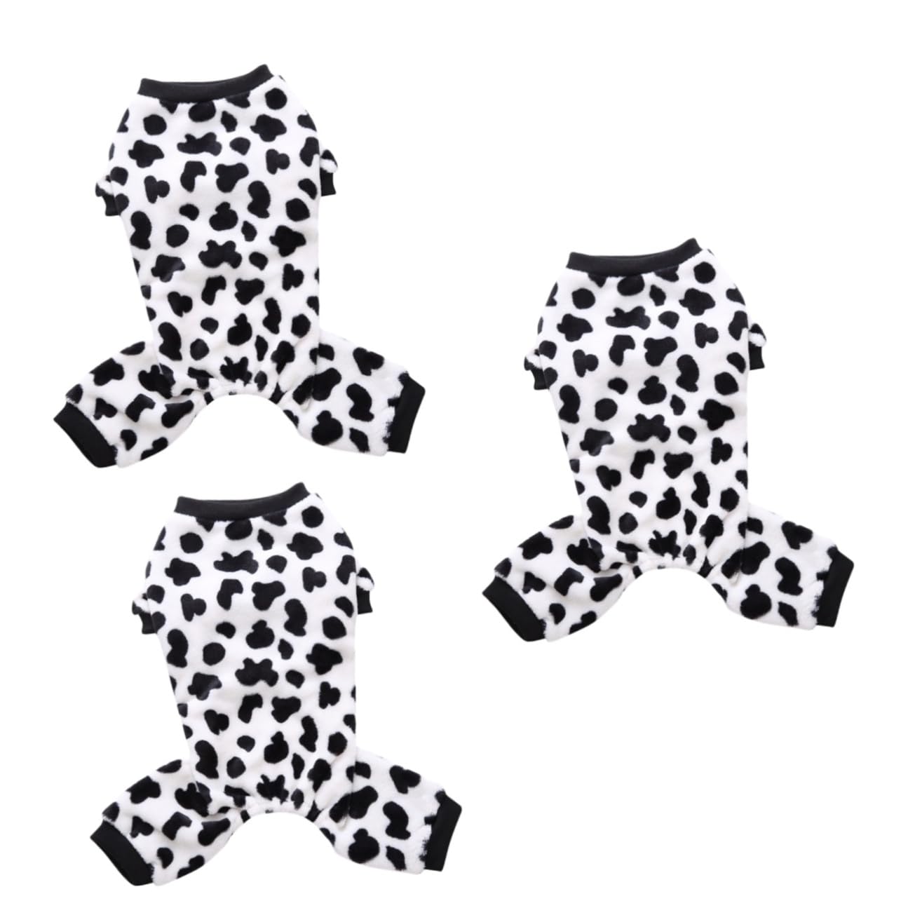 SUPVOX 3pcs Cow Pattern Dog Pajama Warm Costume for Small Pets Lightweight Windproof Dog Clothes for Autumn for Everyday Wear and Sleep Adorable Pet Outfit