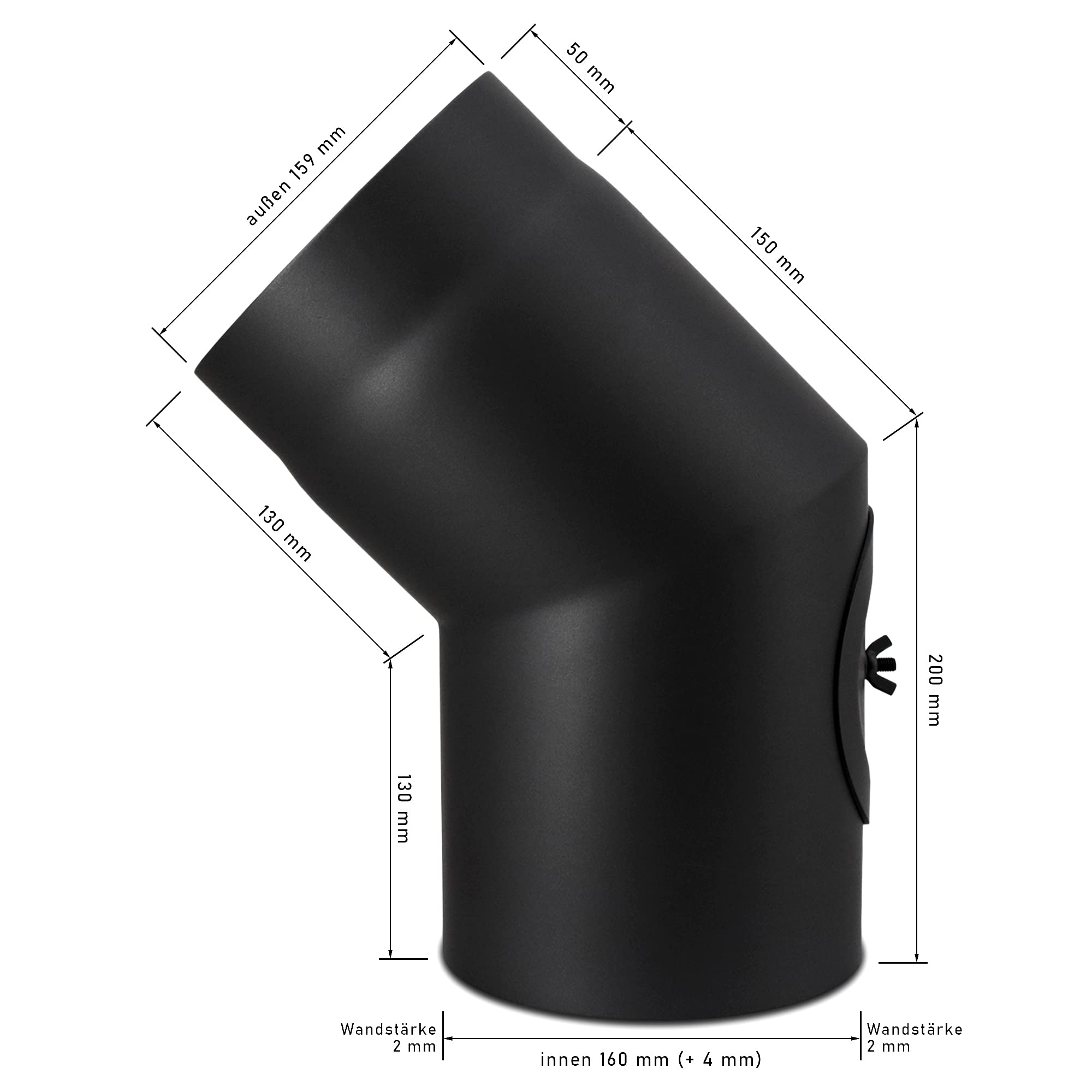 Tubo Stufa In Acciaio 150mm Firefix - 500mm Lunghezza 2mm Spessore Per Camini E Stufe - Foto 12