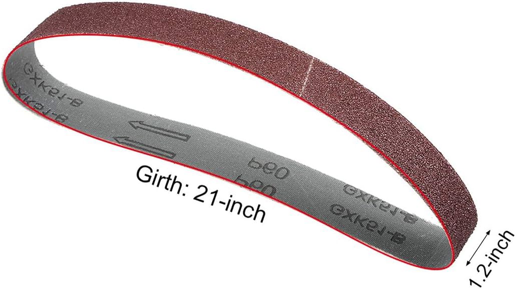 MACHSWON 1-1/8 x 21 Inch Aluminum Oxide Sandpaper Belts for Portable Strip Sander Wood Abrasive Paper 60 Grit 3pcs - Image 3