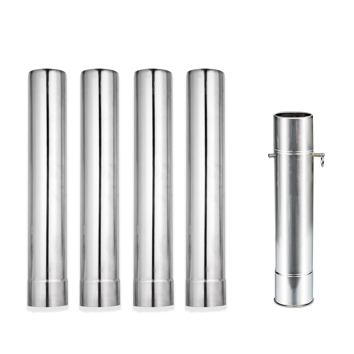 SoloWilder4 pcs Stove Pipe with 1 pcs Chimney Flue Damper