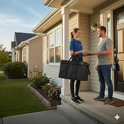 Miniatura 6 de Insulated Food Delivery Bag, XXXL Insulated Reusable Grocery Cooler/Hot Bags, Tote Bag for Shopping/Travel/Doordash, Catering Bag Doordash 22x14x13