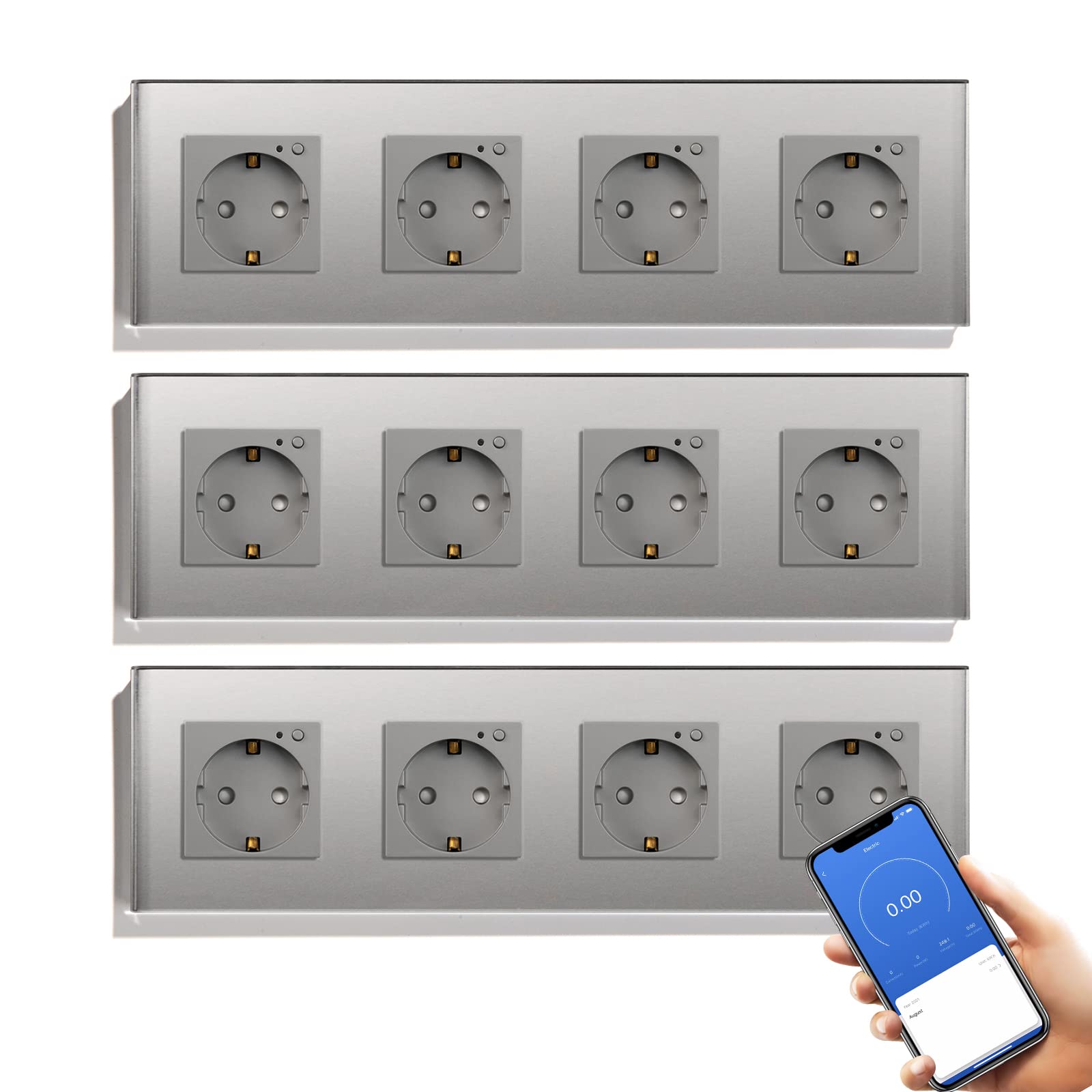 BSEED Enchufe Inteligente con 20W USB y Tipo C,Mate Enchufe Pared Wifi con Medidor Consumo,Control Remoto por APP & Voz,Requiere Cable Neutro,1 Enchufe,Blanco 86mm — view 145