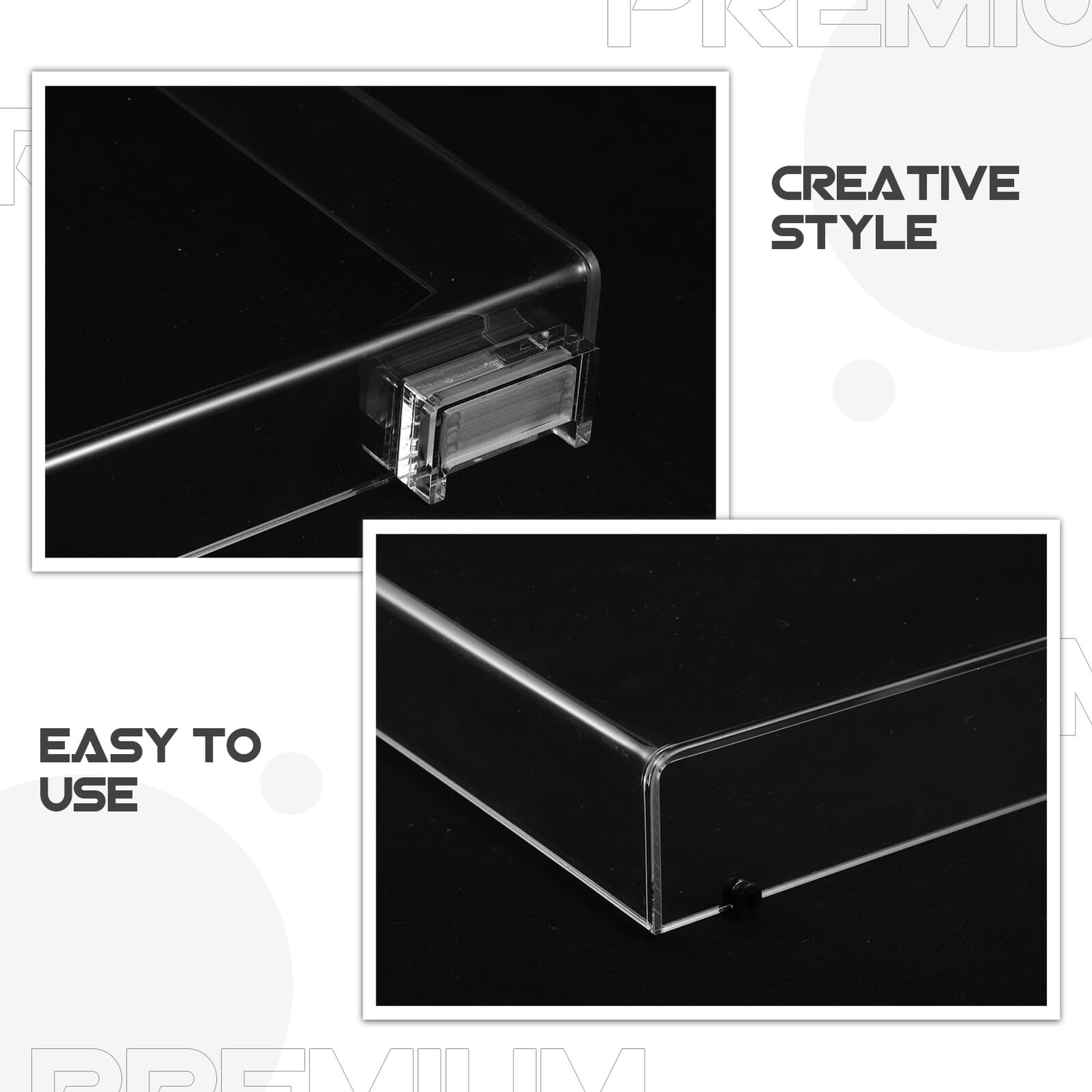 WOONEKY Copertura Antipolvere Trasparente in Acrilico Rimovibile per Giradischi Stereo Compatibile con Modelli Lp60x, Protezione Antipolvere per Giradischi con Coperchio Incernierato,