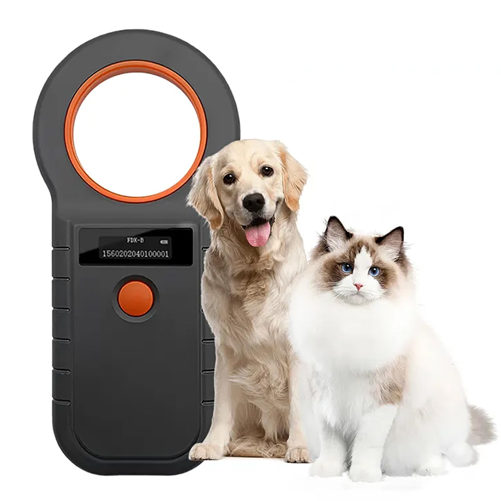 LBMED Portable Animal Tag Reader, Electronic Chips Pet Trackers with Dual Frequency Read, 0-30cm Reading Distance and <100ms Response, Store 128 Pieces Information, for Cow Pig Sheep