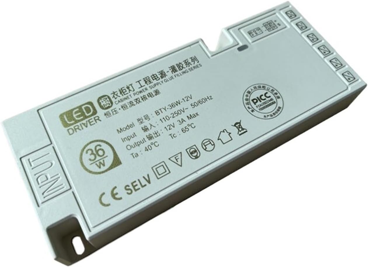 LED Wardrobe Cabinet 12V Power Supply Light Interface Induction Thin Switch DC24V Transformer Wine Cabinet Light Master Control(12V 3A 36W)