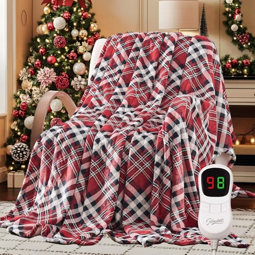 Image of Homemate Electric Blanket Heated Twin Size - 62 inchx84 inch Ultra Soft Cozy Flannel Heating Blanket with 10 Fast Heat Levels 8 Hours Auto Off Over-Heated Protection ETL Certification Keep Warm in Home