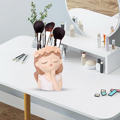 Miniatura 10 de Molde de silicona para maceta, molde de maceta de cabeza de niña 3D, molde de maceta de silicona, arcilla de hormigón, moldes de resina para