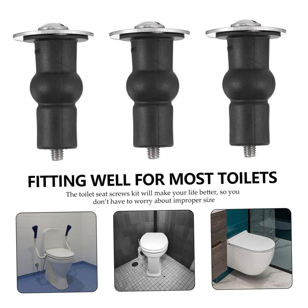 Bulloni for viti di ancoraggio in acciaio inossidabile Manicotto di espansione Vite for WC Sedili for WC Cerniere in acciaio inossidabile Bulloni in acciaio inossidabile 6 pezzi Viti di fissaggio for